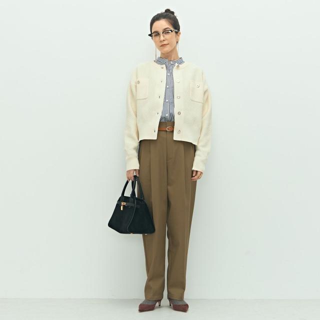 ノーリーズ（NOLLEY’S）/《手洗い可能》鹿の子編みクルーネックカーディガン