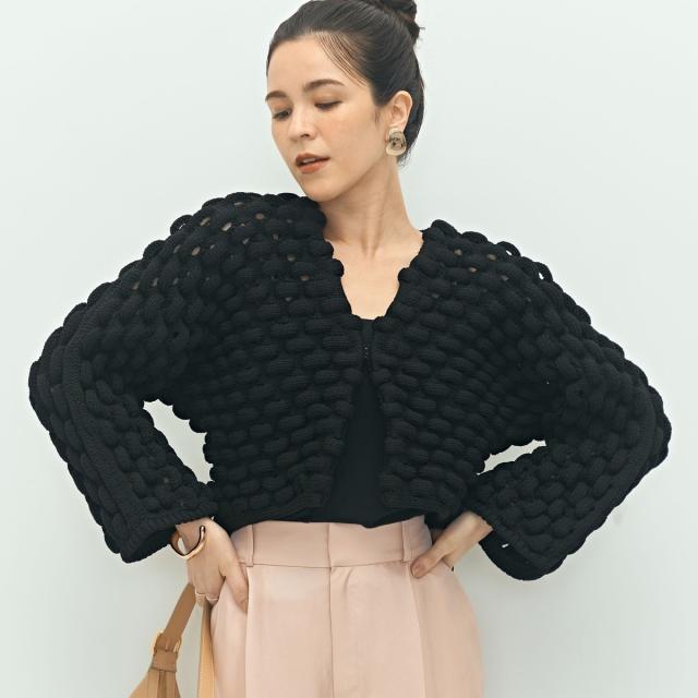 ララージ（Laraaji）/《手洗い可能》3D柄ボレロカーディガン