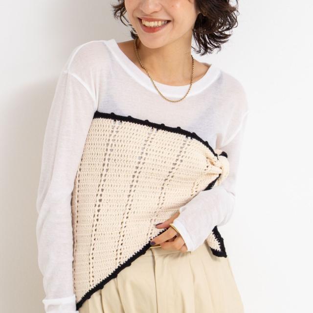 ララージ（Laraaji）/《手洗い可能》かぎ編み針三角ストール