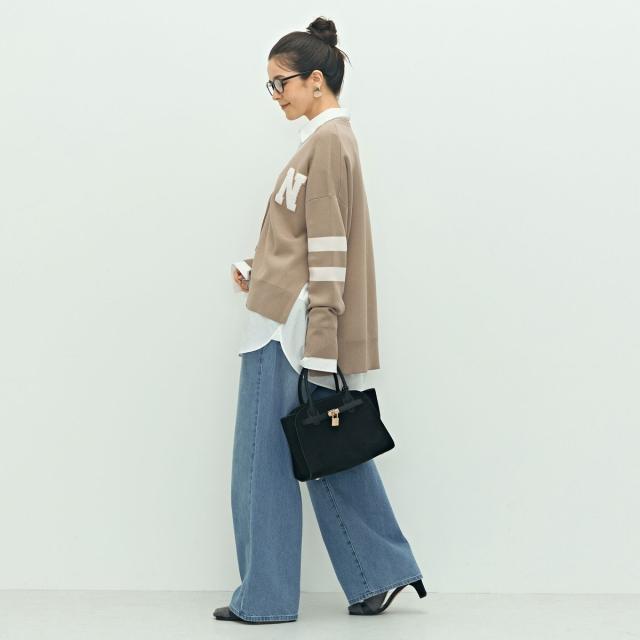 ノーリーズ（NOLLEY’S）/《手洗い可能》レタードVネックニットカーディガン