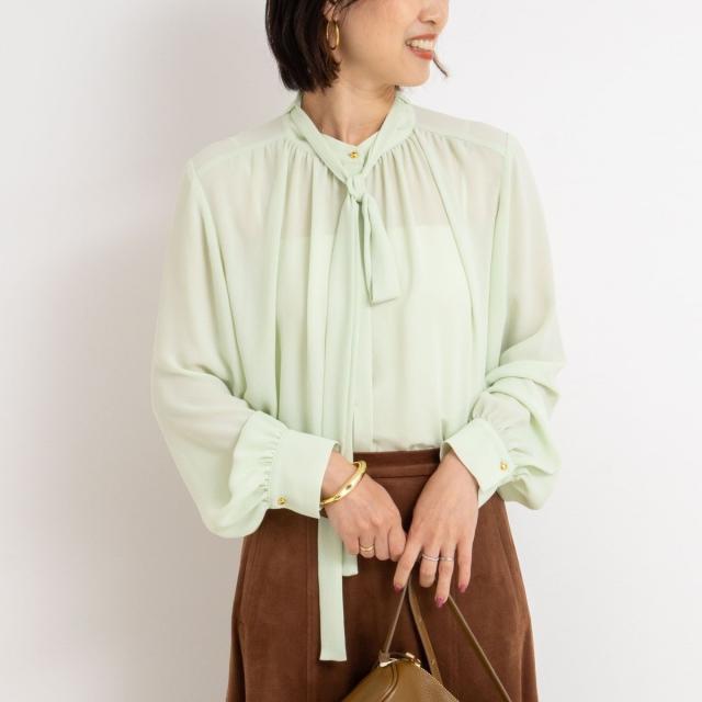 ノーリーズ（NOLLEY’S）/ジョーゼットボウタイブラウス