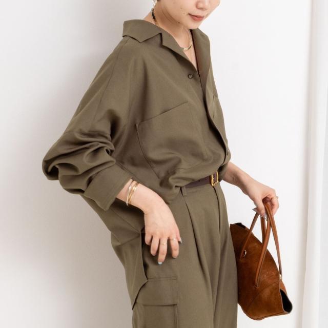 リエミラー（Rie Miller）/《セットアップ対応》オープンカラービッグシルエットシャツ