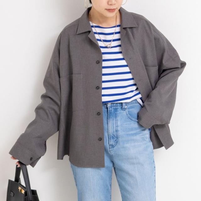 リエミラー（Rie Miller）/《セットアップ対応》オープンカラービッグシルエットシャツ