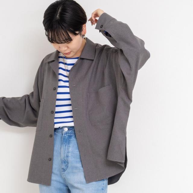 リエミラー（Rie Miller）/《セットアップ対応》オープンカラービッグシルエットシャツ