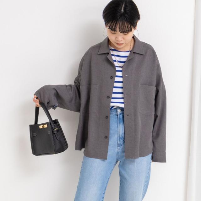 リエミラー（Rie Miller）/《セットアップ対応》オープンカラービッグシルエットシャツ