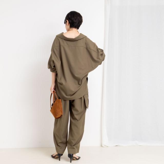 リエミラー（Rie Miller）/《セットアップ対応》オープンカラービッグシルエットシャツ