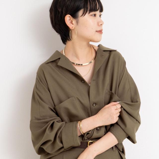リエミラー（Rie Miller）/《セットアップ対応》オープンカラービッグシルエットシャツ