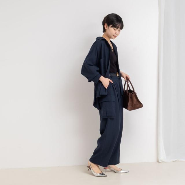 リエミラー（Rie Miller）/《セットアップ対応》オープンカラービッグシルエットシャツ