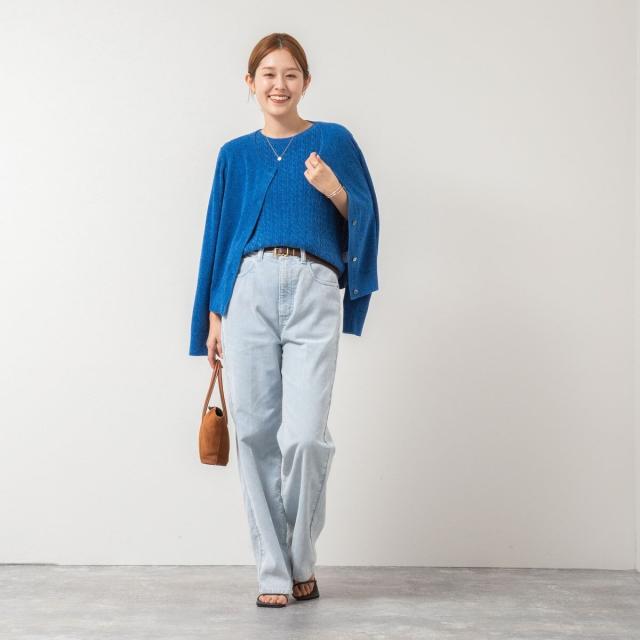 リエミラー（Rie Miller）/《手洗い可能》《アンサンブル対応》モールヤーンミニケーブルプルオーバーニット