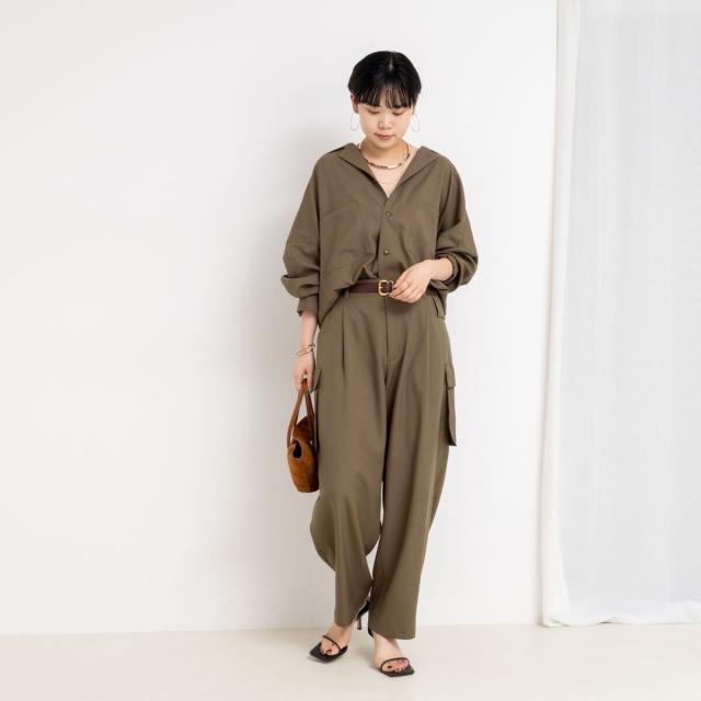 リエミラー（Rie Miller）/《セットアップ対応》ウォッシャブルソフトカーゴパンツ