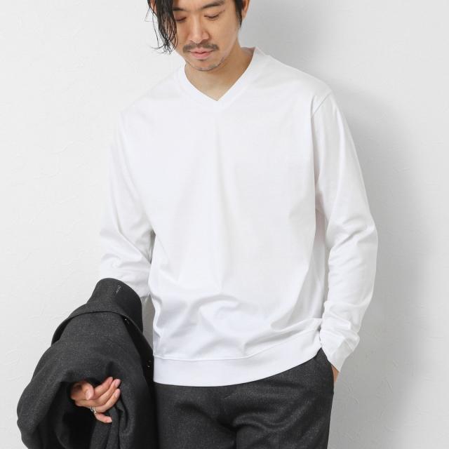 ノーリーズ グッドマン（NOLLEY’S goodman）/《ビジカジ対応》シルケットスムースドレスL/S V Tシャツ 25AW