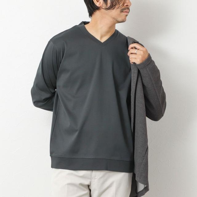 ノーリーズ グッドマン（NOLLEY’S goodman）/《ビジカジ対応》シルケットスムースドレスL/S V Tシャツ 25AW