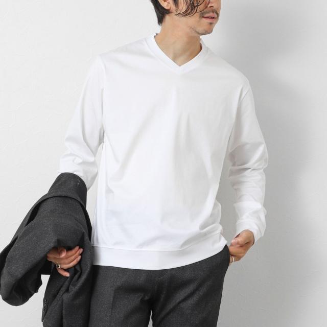 ノーリーズ グッドマン（NOLLEY’S goodman）/《ビジカジ対応》シルケットスムースドレスL/S V Tシャツ 25AW