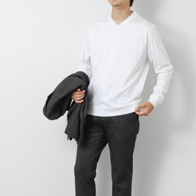 ノーリーズ グッドマン（NOLLEY’S goodman）/《ビジカジ対応》シルケットスムースドレスL/S V Tシャツ 25AW