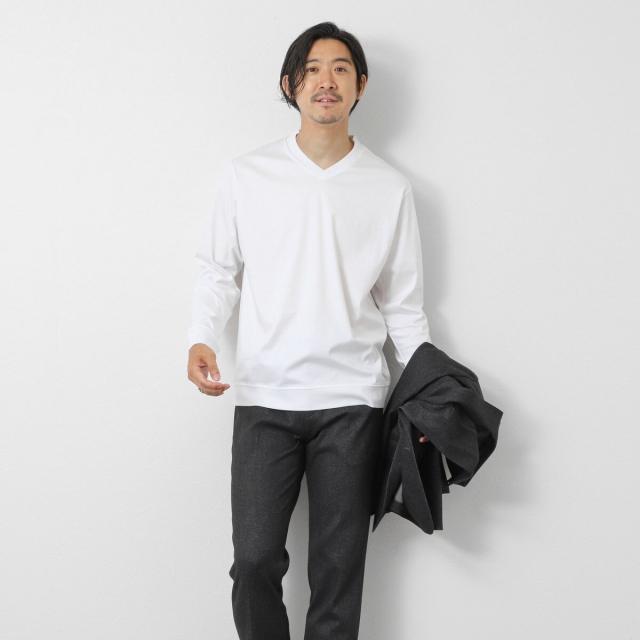 ノーリーズ グッドマン（NOLLEY’S goodman）/《ビジカジ対応》シルケットスムースドレスL/S V Tシャツ 25AW