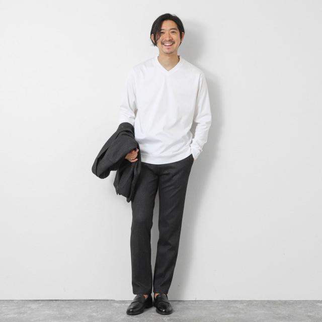 ノーリーズ グッドマン（NOLLEY’S goodman）/《ビジカジ対応》シルケットスムースドレスL/S V Tシャツ 25AW