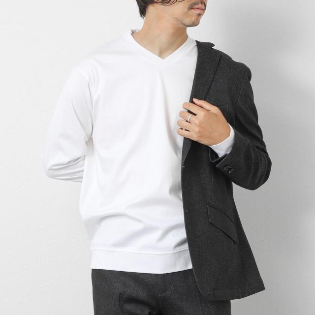 ノーリーズ グッドマン（NOLLEY’S goodman）/《ビジカジ対応》シルケットスムースドレスL/S V Tシャツ 25AW