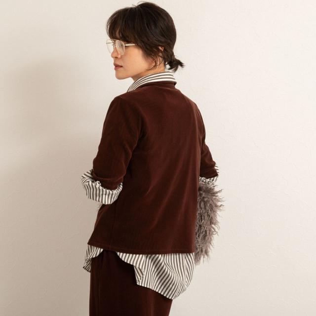 マクウェル（MAQWEL）/【MAQWEL/マクウェル】ウォッシャブルベロア半袖