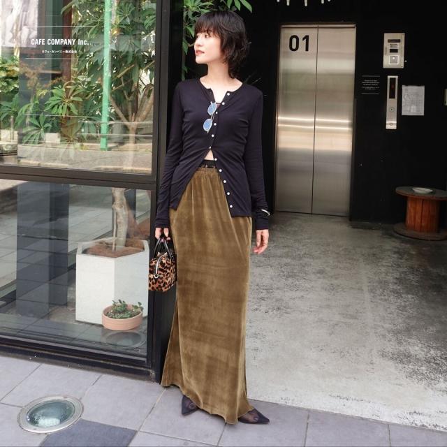 マクウェル（MAQWEL）/【MAQWEL/マクウェル】ウォッシャブルベロア半袖