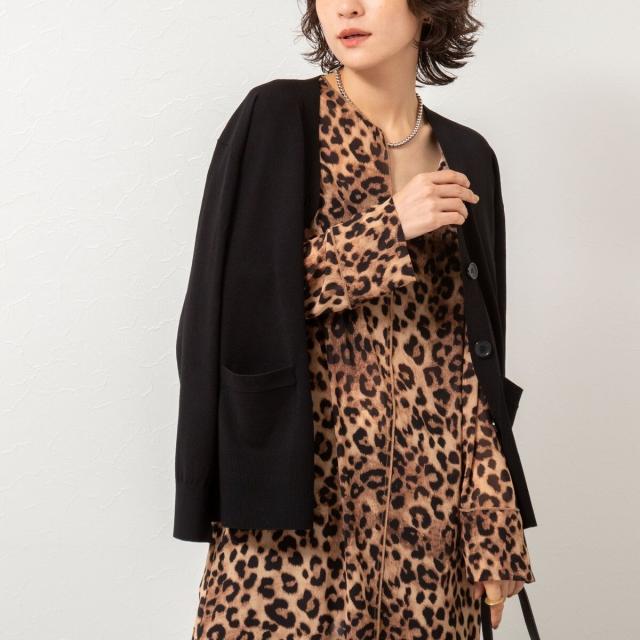 リエミラー（Rie Miller）/《手洗い可能》《セットアップ対応》BIGシルエットVネックカーディガン