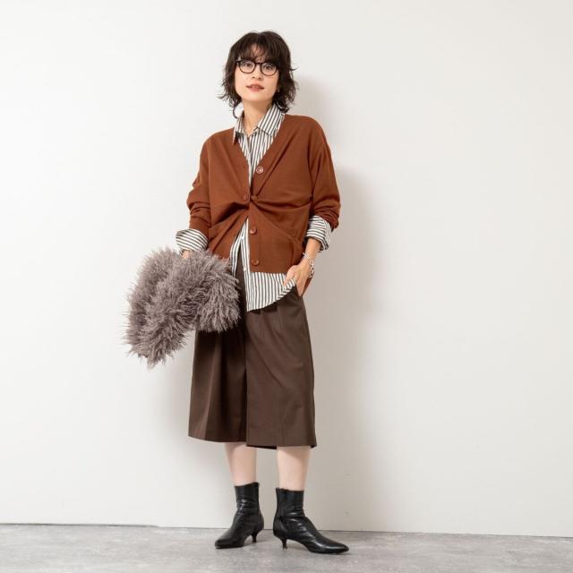 リエミラー（Rie Miller）/《手洗い可能》《セットアップ対応》BIGシルエットVネックカーディガン