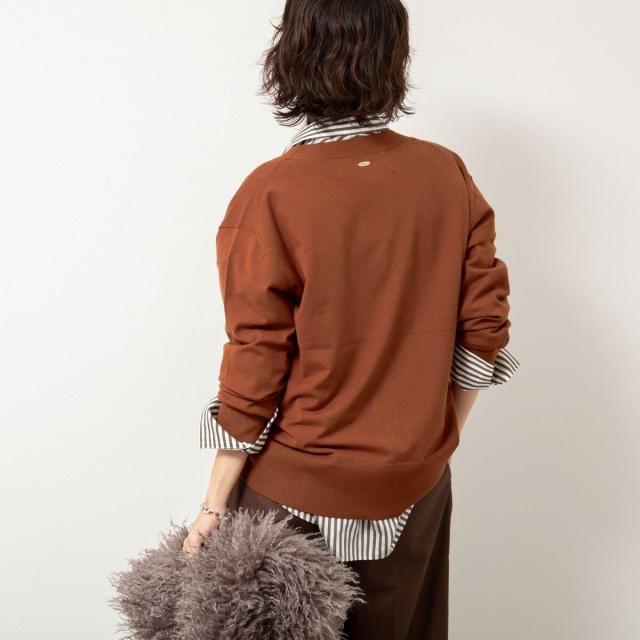 リエミラー（Rie Miller）/《手洗い可能》《セットアップ対応》BIGシルエットVネックカーディガン