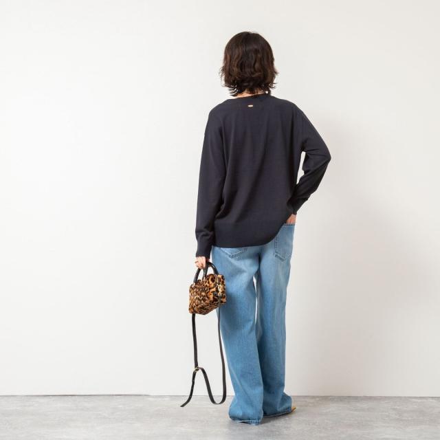 リエミラー（Rie Miller）/《手洗い可能》《セットアップ対応》BIGシルエットVネックカーディガン