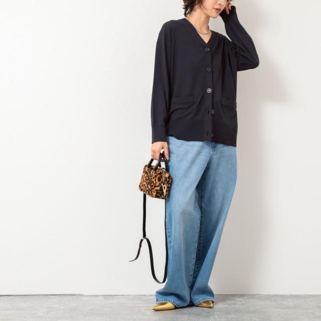 リエミラー（Rie Miller）/《手洗い可能》《セットアップ対応》BIGシルエットVネックカーディガン