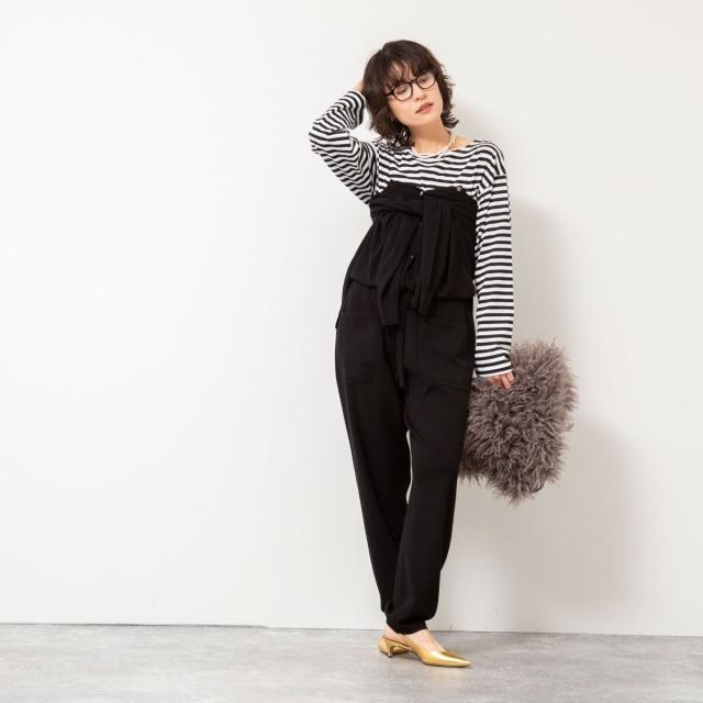 リエミラー（Rie Miller）/《手洗い可能》《セットアップ対応》ニットオールインワン