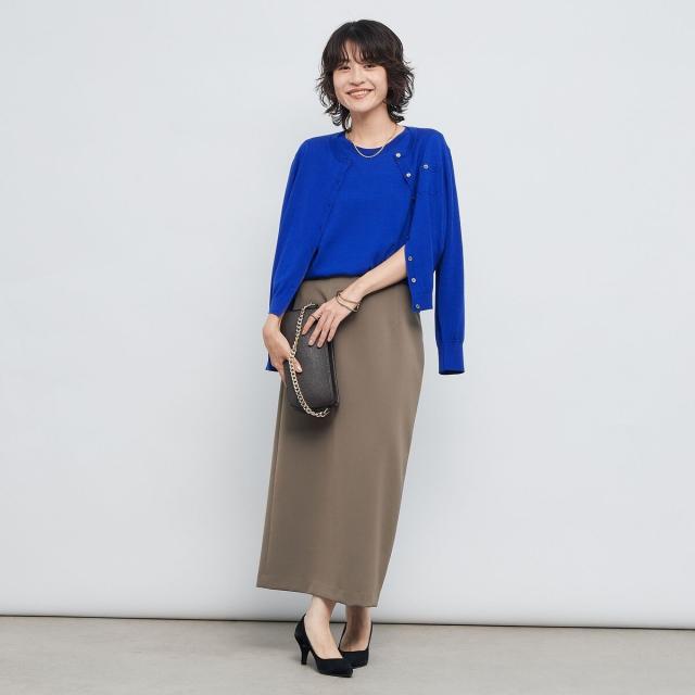 ノーリーズソフィー（NOLLEY’S sophi）/《アンサンブル対応》《手洗い可能》ウール100クルーネックカーディガン