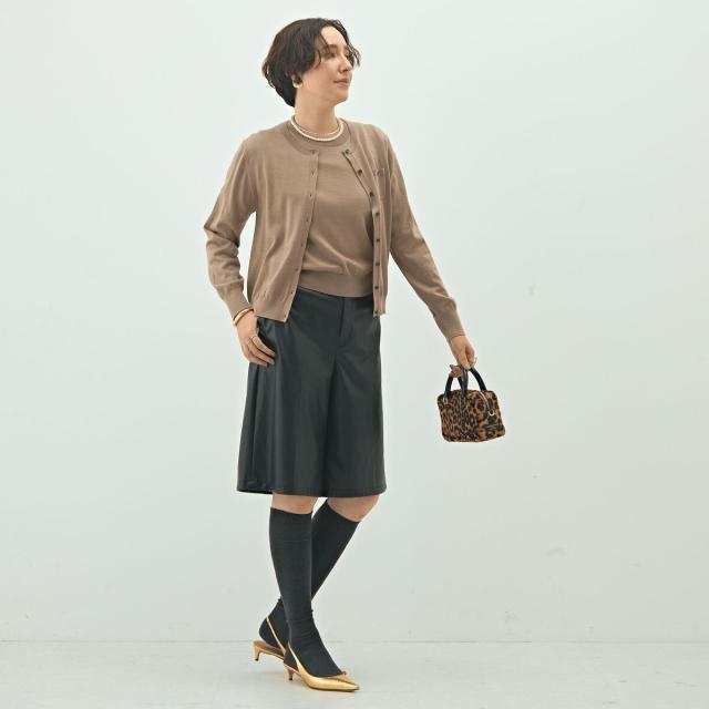 ノーリーズソフィー（NOLLEY’S sophi）/《アンサンブル対応》《手洗い可能》ウール100クルーネックカーディガン