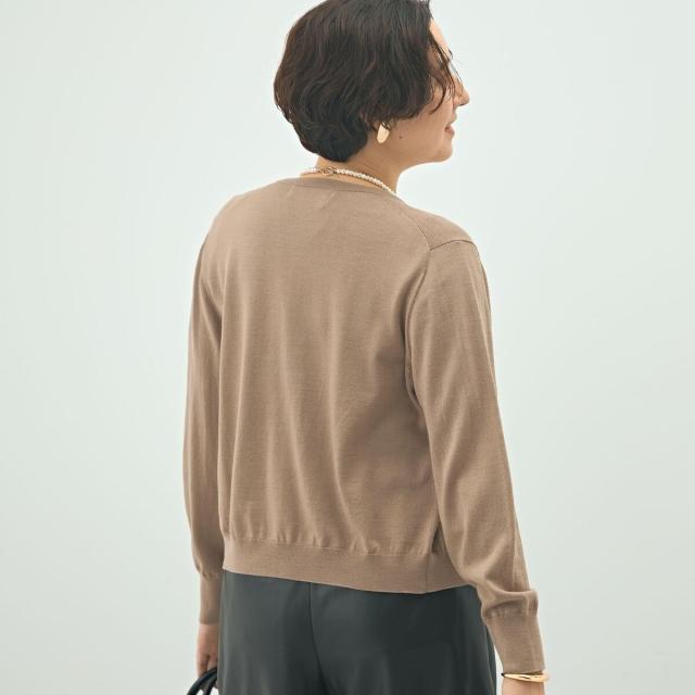 ノーリーズソフィー（NOLLEY’S sophi）/《アンサンブル対応》《手洗い可能》ウール100クルーネックカーディガン