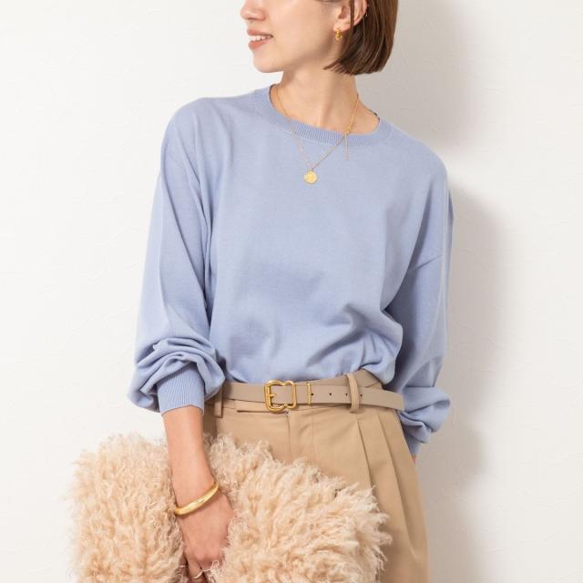 セカンドノーリーズ（2nd NOLLEY’S）/《手洗い可能》《アンサンブル対応》バウンドウールクルーネックプルオーバー