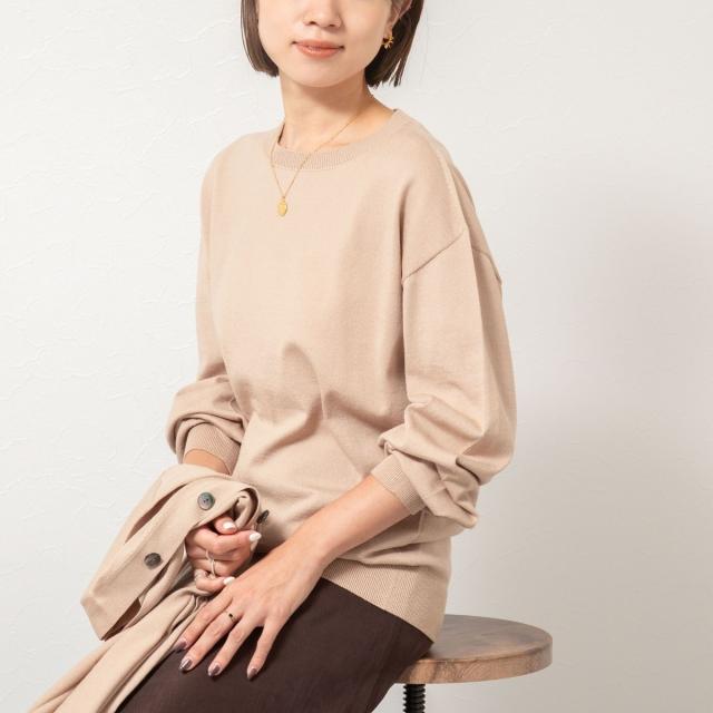 セカンドノーリーズ（2nd NOLLEY’S）/《手洗い可能》《アンサンブル対応》バウンドウールクルーネックプルオーバー