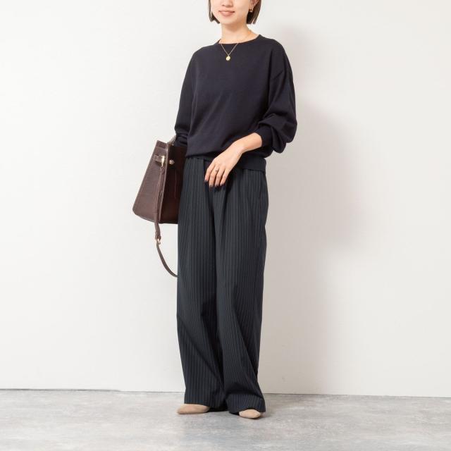 セカンドノーリーズ（2nd NOLLEY’S）/《手洗い可能》《アンサンブル対応》バウンドウールクルーネックプルオーバー