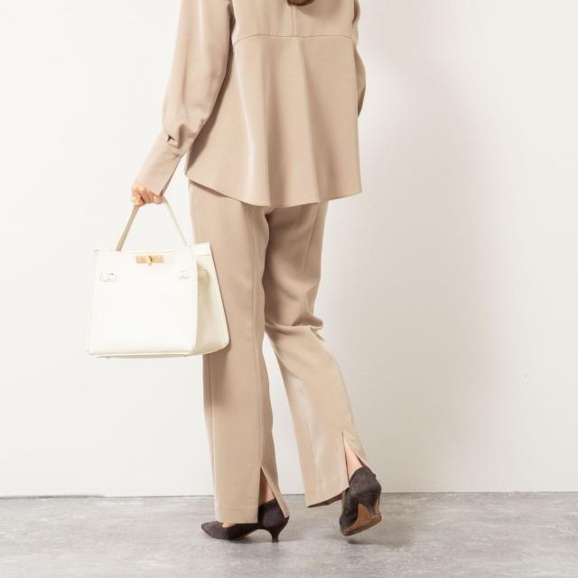 ノーリーズ（NOLLEY’S）/《セットアップ対応》ウォッシャブルストレッチギャババックスリットパンツ