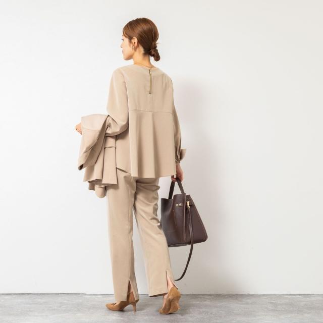 ノーリーズ（NOLLEY’S）/《セットアップ対応》ウォッシャブルストレッチギャババックスリットパンツ