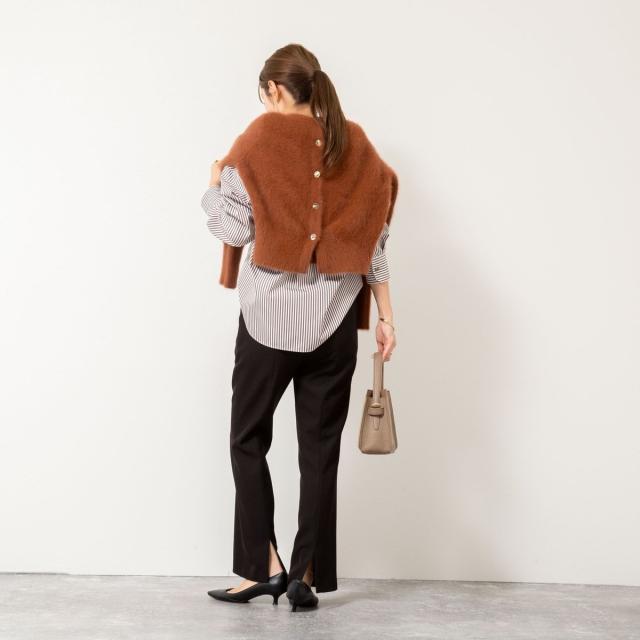 ノーリーズ（NOLLEY’S）/《セットアップ対応》ウォッシャブルストレッチギャババックスリットパンツ