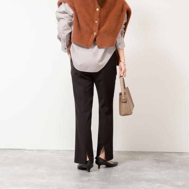 ノーリーズ（NOLLEY’S）/《セットアップ対応》ウォッシャブルストレッチギャババックスリットパンツ