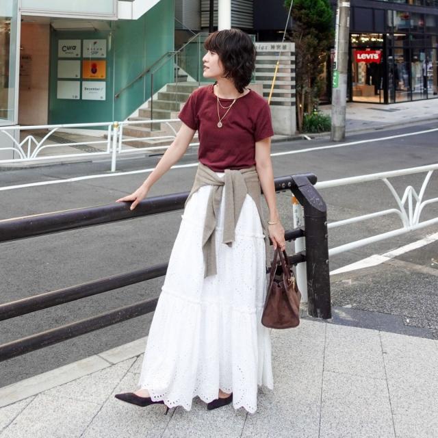 マクウェル（MAQWEL）/【MAQWEL/マクウェル】《セットアップ対応》ウォッシャブルエンブロイダリーレーススカート