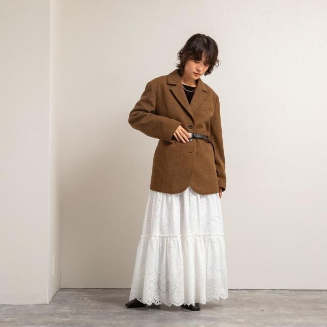 マクウェル（MAQWEL）/【MAQWEL/マクウェル】《セットアップ対応》ウォッシャブルエンブロイダリーレーススカート