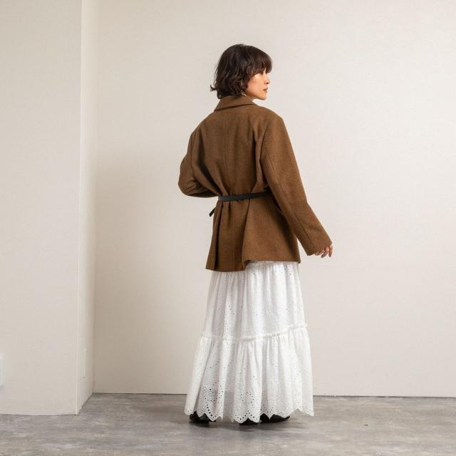 マクウェル（MAQWEL）/【MAQWEL/マクウェル】《セットアップ対応》ウォッシャブルエンブロイダリーレーススカート