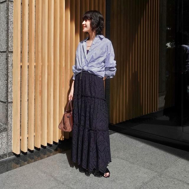 マクウェル（MAQWEL）/【MAQWEL/マクウェル】《セットアップ対応》ウォッシャブルエンブロイダリーレーススカート