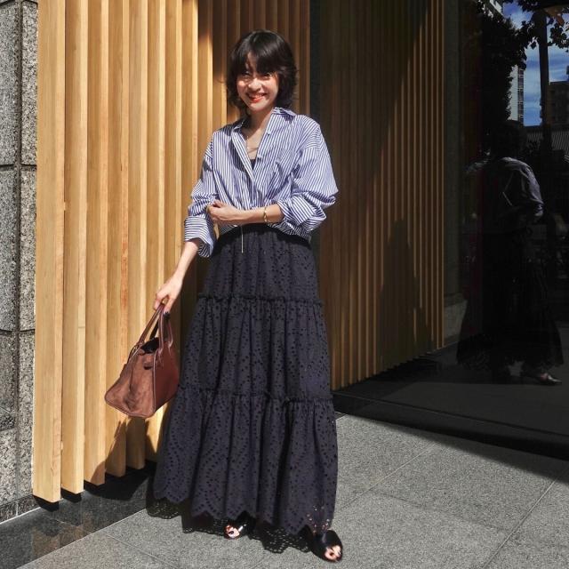 マクウェル（MAQWEL）/【MAQWEL/マクウェル】《セットアップ対応》ウォッシャブルエンブロイダリーレーススカート