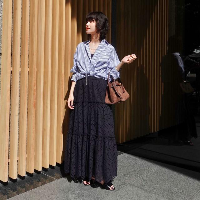 マクウェル（MAQWEL）/【MAQWEL/マクウェル】《セットアップ対応》ウォッシャブルエンブロイダリーレーススカート