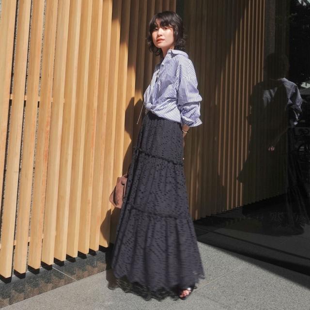 マクウェル（MAQWEL）/【MAQWEL/マクウェル】《セットアップ対応》ウォッシャブルエンブロイダリーレーススカート