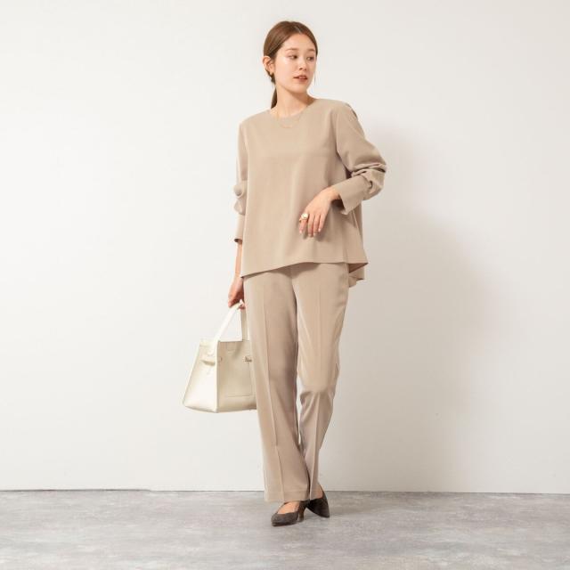 ノーリーズ（NOLLEY’S）/《セットアップ対応》ウォッシャブルストレッチギャババックフレアブラウス