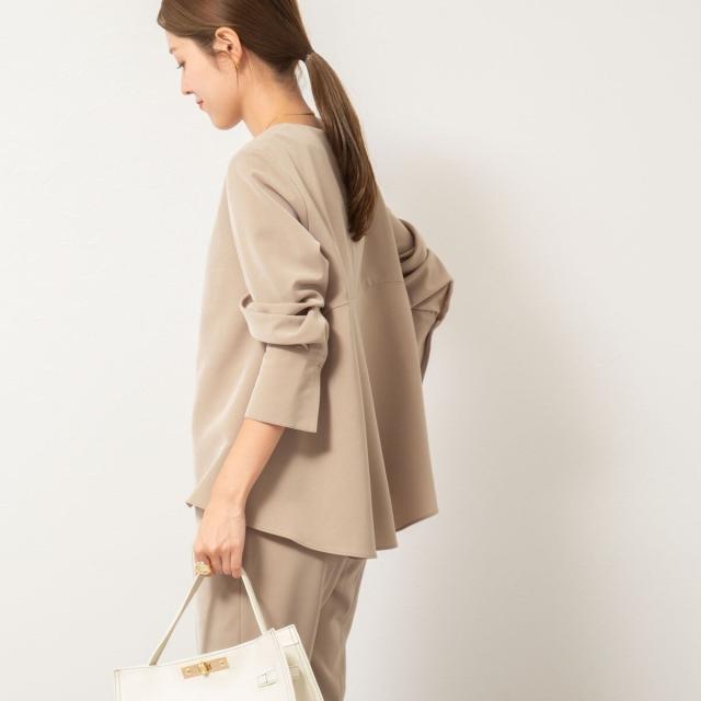 ノーリーズ（NOLLEY’S）/《セットアップ対応》ウォッシャブルストレッチギャババックフレアブラウス