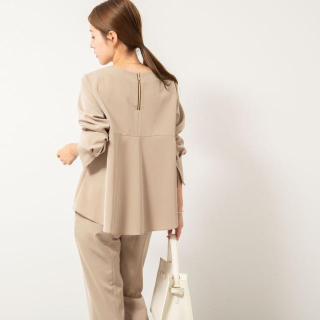 ノーリーズ（NOLLEY’S）/《セットアップ対応》ウォッシャブルストレッチギャババックフレアブラウス