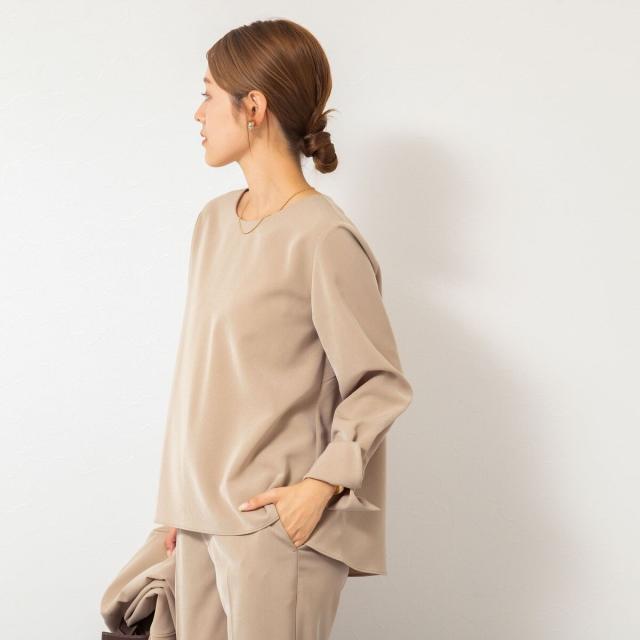 ノーリーズ（NOLLEY’S）/《セットアップ対応》ウォッシャブルストレッチギャババックフレアブラウス